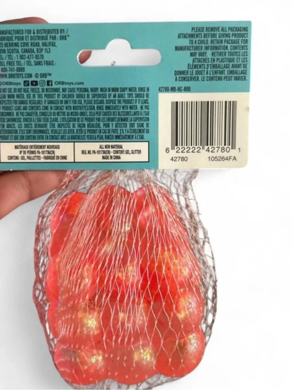 Sugar Swaps Bubble Cube Sensory Toy - Orange with Glitter soft sugar squishy